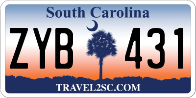 SC license plate ZYB431
