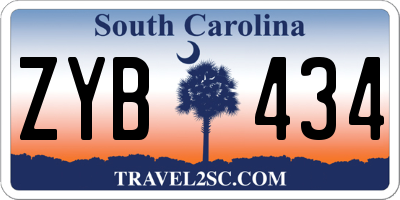 SC license plate ZYB434