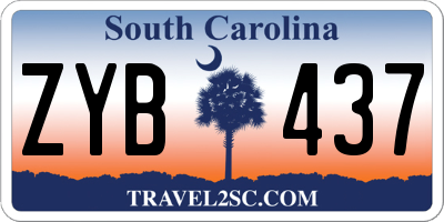 SC license plate ZYB437