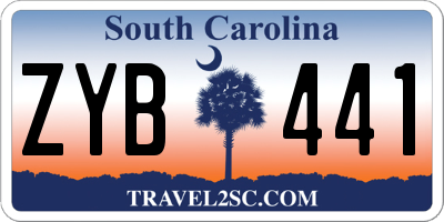 SC license plate ZYB441