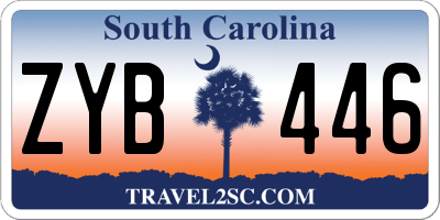SC license plate ZYB446