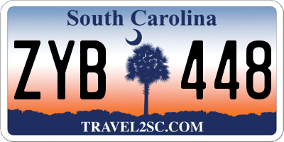 SC license plate ZYB448