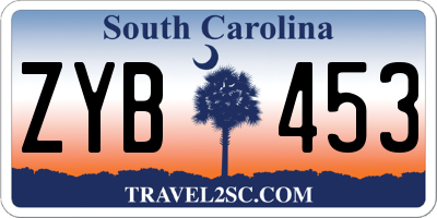 SC license plate ZYB453