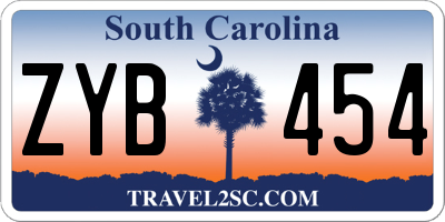 SC license plate ZYB454
