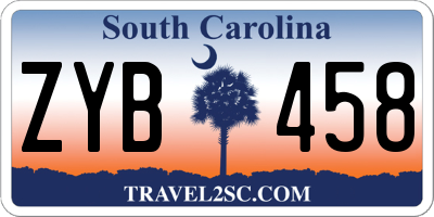 SC license plate ZYB458