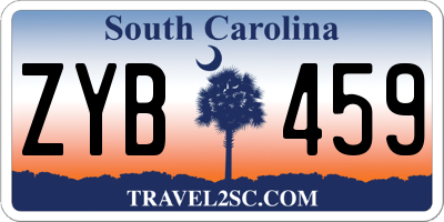 SC license plate ZYB459