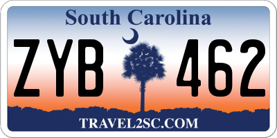 SC license plate ZYB462