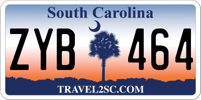 SC license plate ZYB464