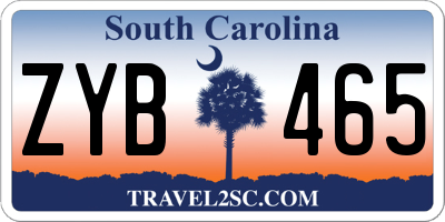 SC license plate ZYB465
