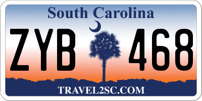 SC license plate ZYB468