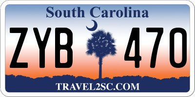 SC license plate ZYB470
