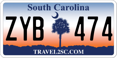 SC license plate ZYB474