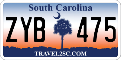 SC license plate ZYB475