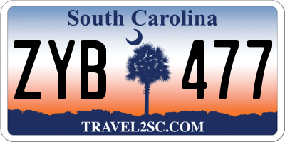 SC license plate ZYB477