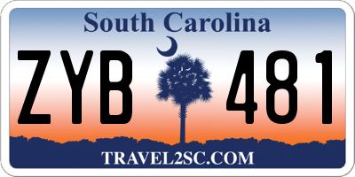 SC license plate ZYB481