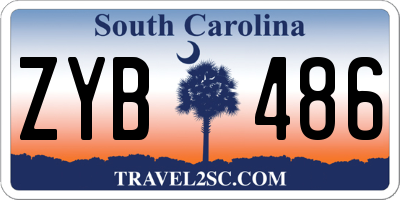 SC license plate ZYB486