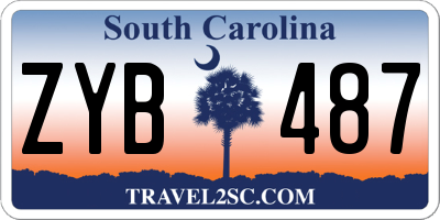 SC license plate ZYB487