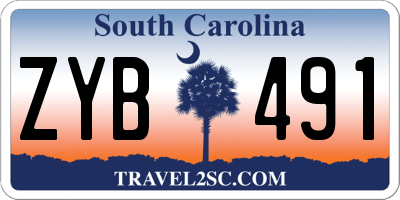 SC license plate ZYB491