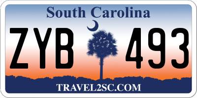 SC license plate ZYB493