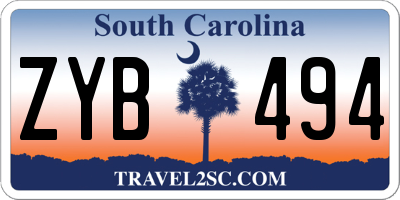 SC license plate ZYB494