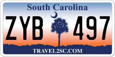 SC license plate ZYB497
