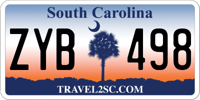 SC license plate ZYB498