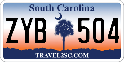 SC license plate ZYB504