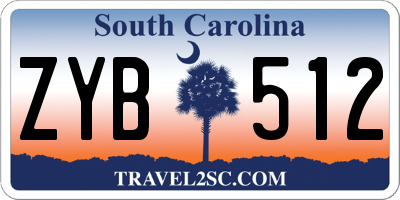 SC license plate ZYB512