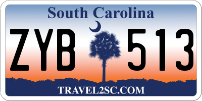 SC license plate ZYB513