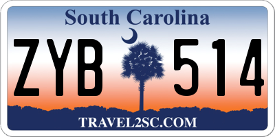 SC license plate ZYB514