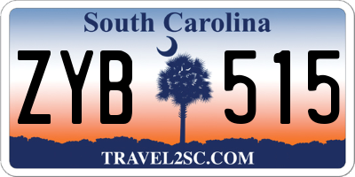 SC license plate ZYB515