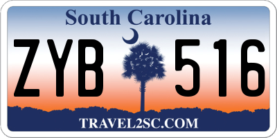 SC license plate ZYB516