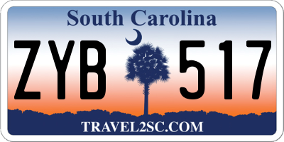 SC license plate ZYB517