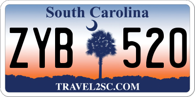 SC license plate ZYB520