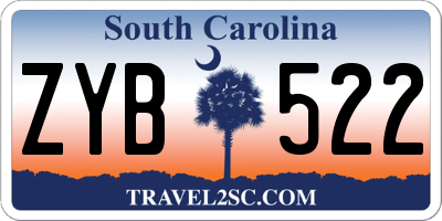 SC license plate ZYB522