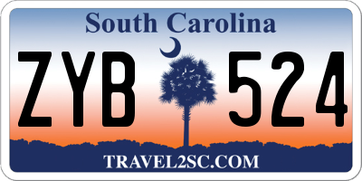 SC license plate ZYB524