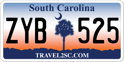 SC license plate ZYB525
