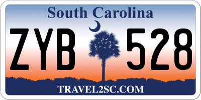 SC license plate ZYB528