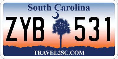 SC license plate ZYB531