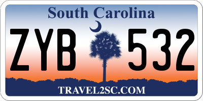 SC license plate ZYB532