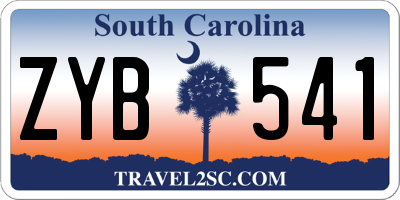 SC license plate ZYB541