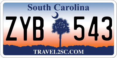 SC license plate ZYB543