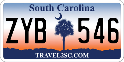 SC license plate ZYB546