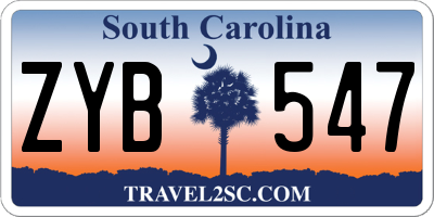 SC license plate ZYB547