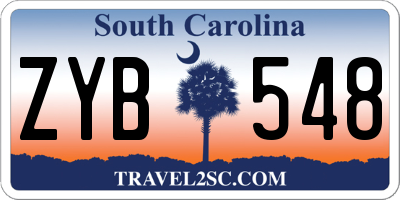 SC license plate ZYB548