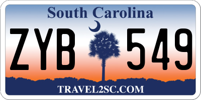 SC license plate ZYB549