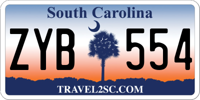 SC license plate ZYB554