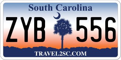 SC license plate ZYB556