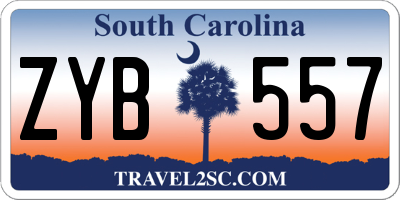 SC license plate ZYB557