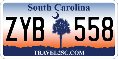 SC license plate ZYB558